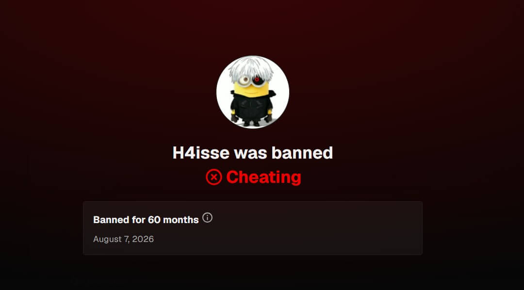 H4isse banned for 5 years on FACEIT for cheating