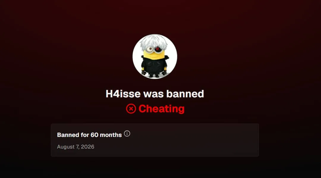 H4isse banned for 5 years on FACEIT for cheating