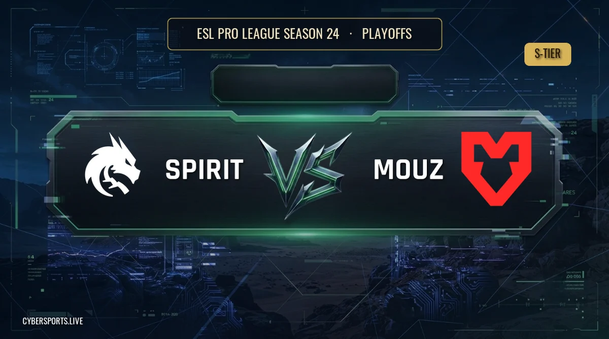 Team Spirit Face MOUZ in the ESL Pro League Season 24 Playoffs