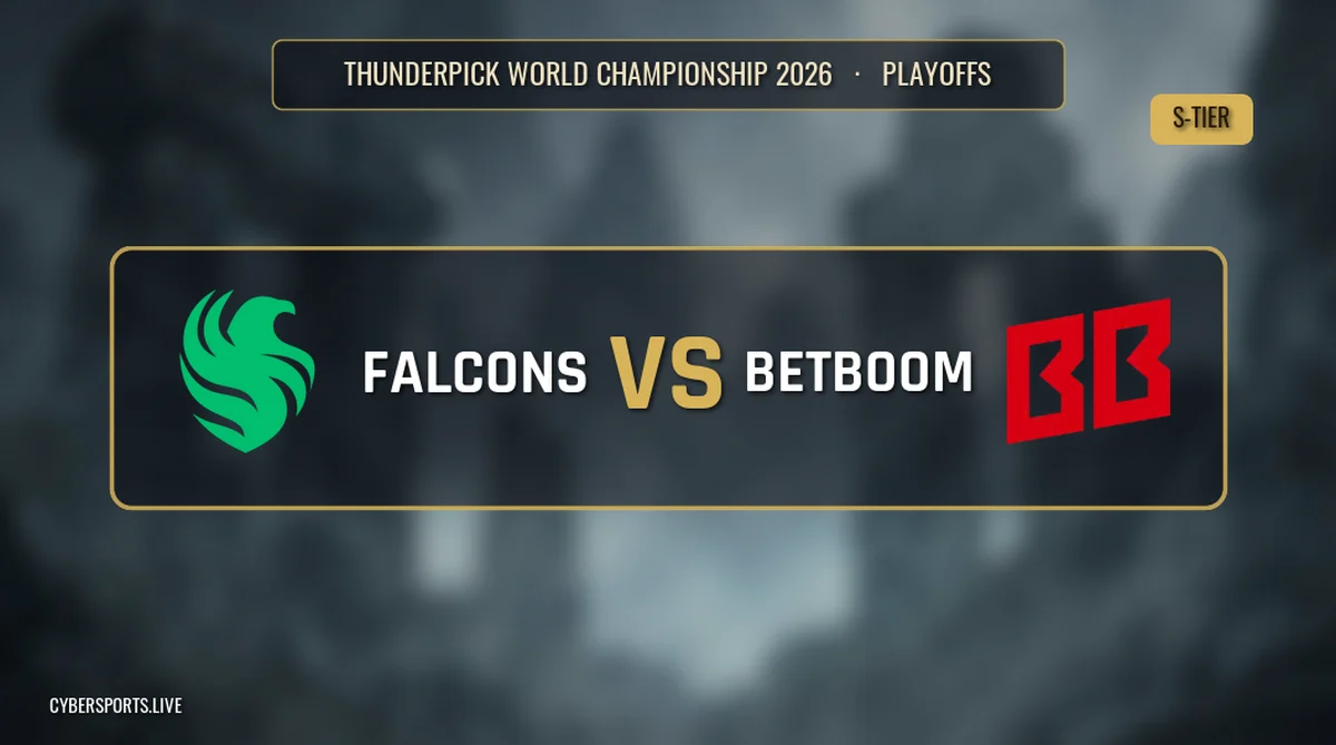 Team Falcons зіграють проти BetBoom Team у плей-офф Thunderpick World Championship 2026