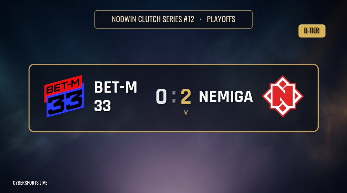 BET-M 33 - Nemiga / NODWIN Clutch Series #12