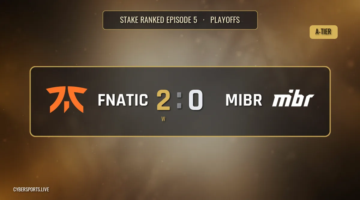 Fnatic - MIBR / Stake Ranked Episode 5