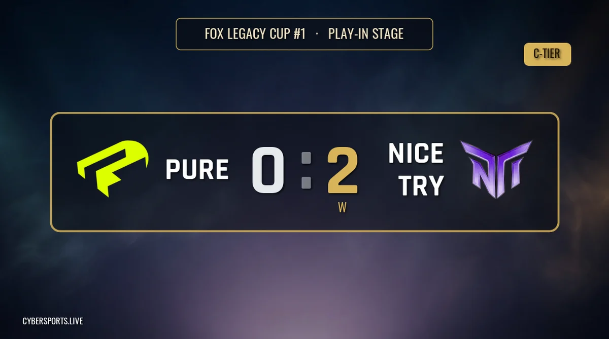 Nice Try edge Pure 2-0 at FOX Legacy Cup #1 Play-In Stage final
